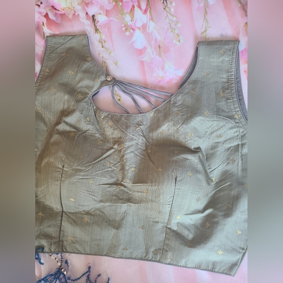 NEW boutique banarasi silk ready made saree /lehenga  blouses - Picture 11 of 12